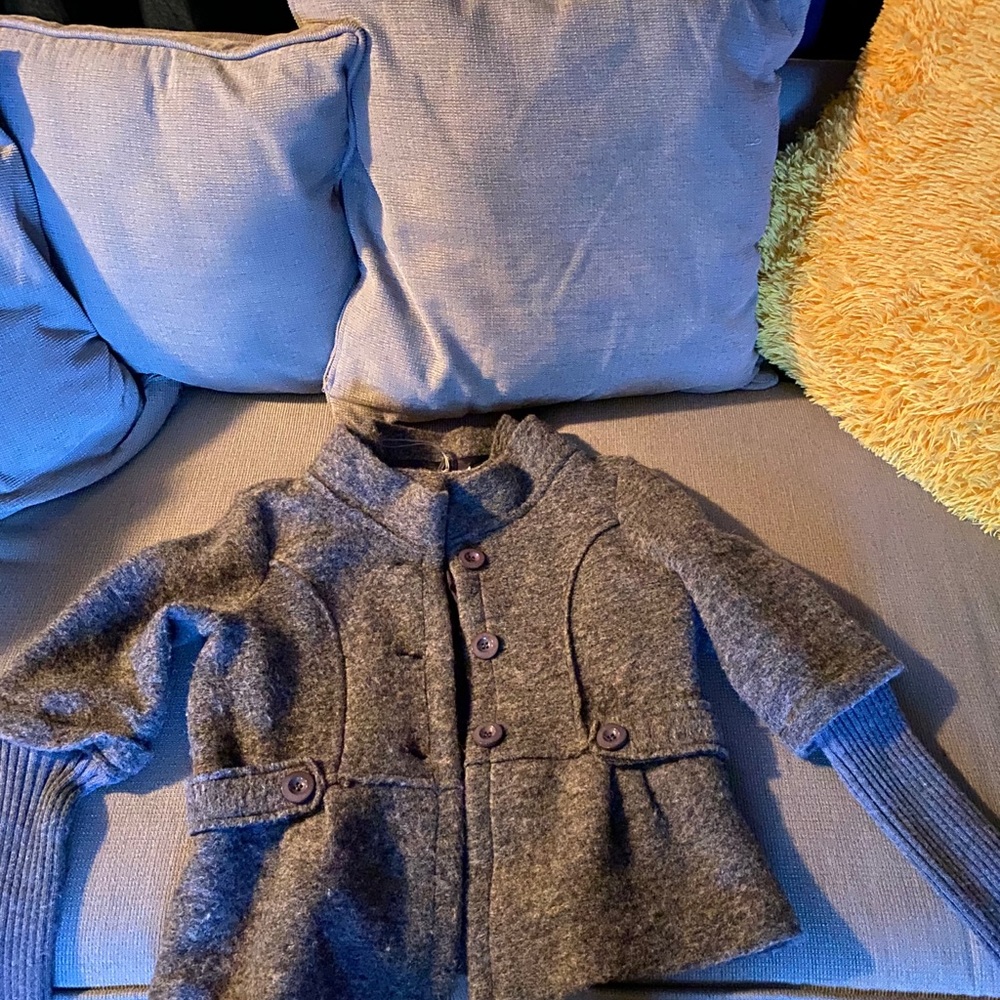 Grey wool blend fashion jacket
